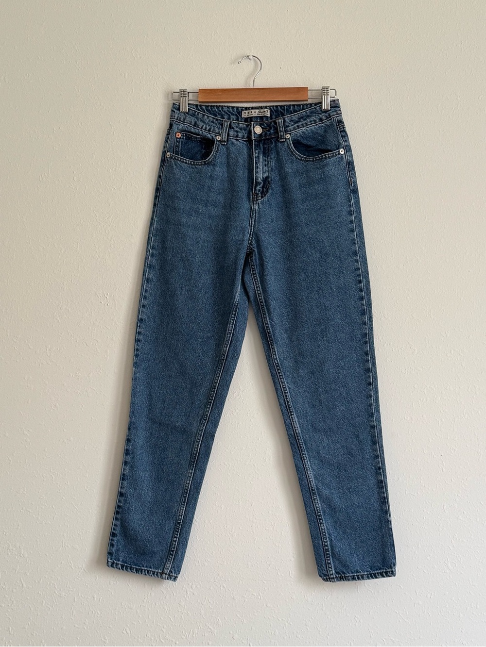 Denim&Co Mid-Rise Dark Blue Straight-Leg Jeans